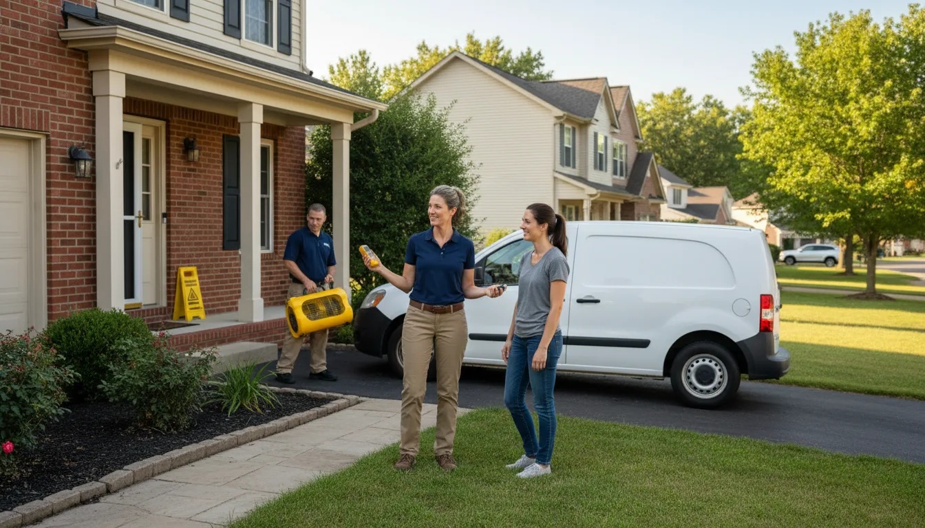 Residential water damage restoration in Hordville, NE